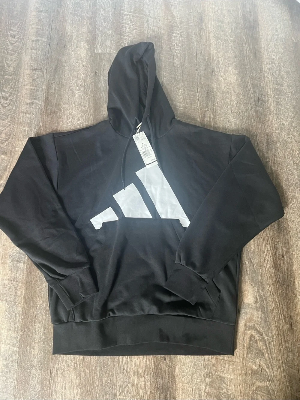 Adidas Big Logo Fleece Hoodie-Size Large